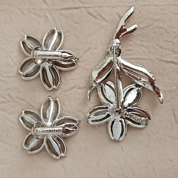 SARAH COV Silver Tone & Black Stone 3 Piece Set - Picture 5 of 7